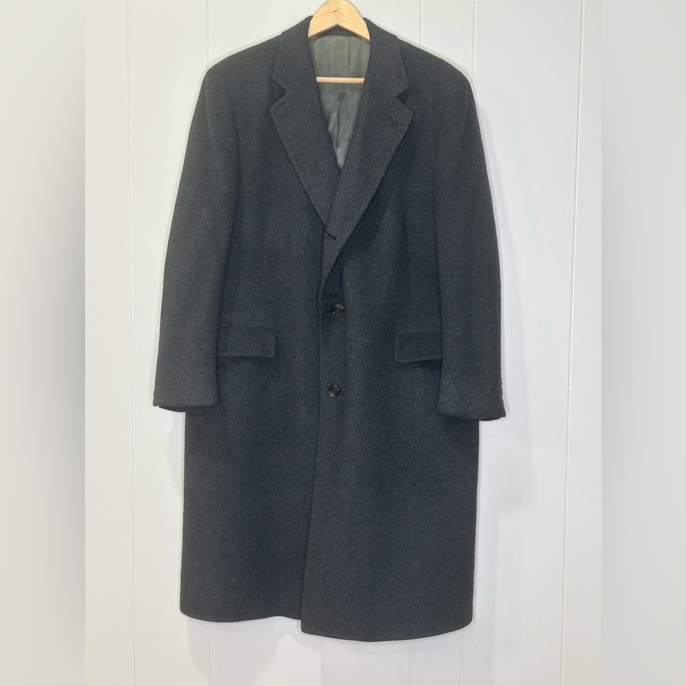 Men’s gray 100% cashmere Norton Ditto, Malcolm Kenneth trench coat 42 regular